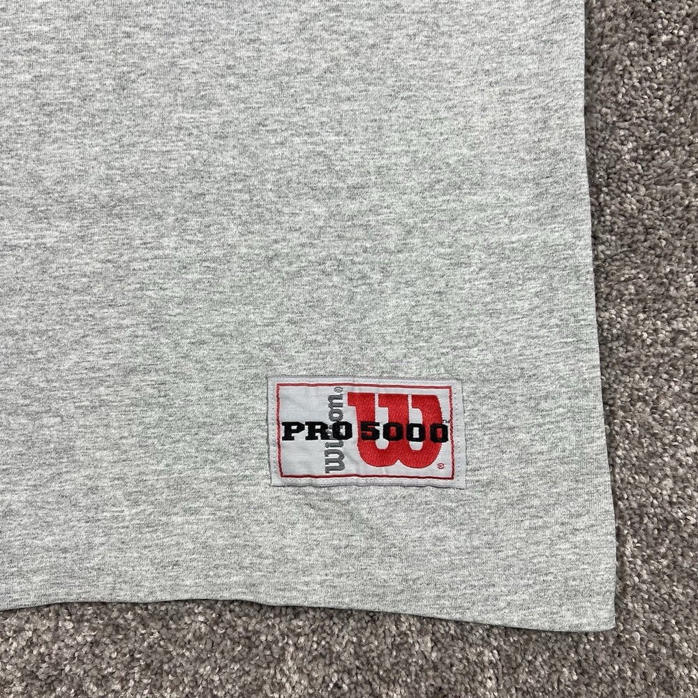 Vintage 1990s Wilson Athletic Gray T Shirt L Basketball Fits XL Heather Grey Tee - Picture 5 of 10